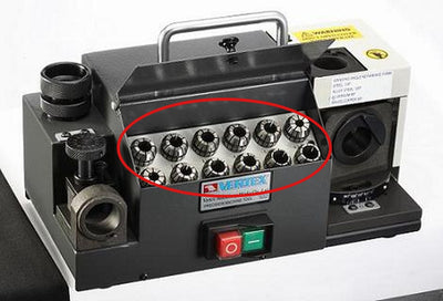 Vertex VDG-13 drill grinder with ER20 collets in the storage case