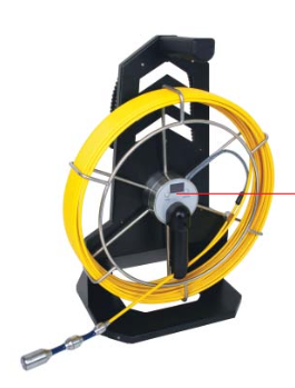 Περιστρεφόμενη κάμερα ενδοσκοπίου Insize VSP-201W με κίτρινο καλώδιο 30m σε μαύρο καρούλι και wide lens άκρο