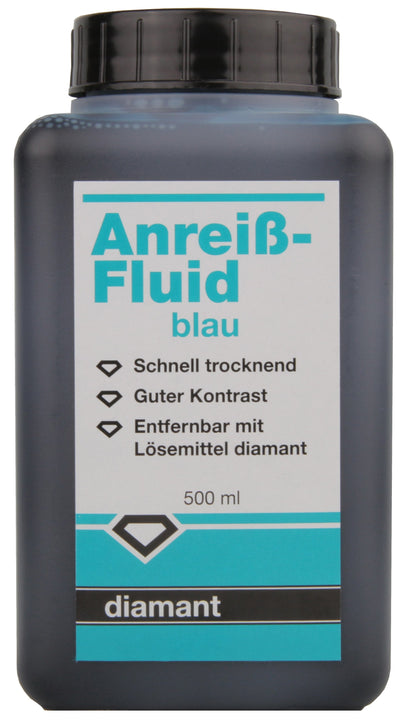 Υγρό χρώμα σημαδέματος diamant Anreiß-Fluid blau 500 ml, μπουκάλι με μαύρο καπάκι (1532104)