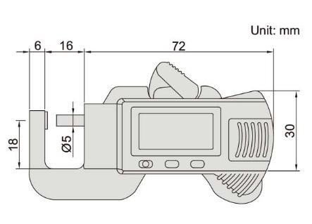 2166 - Παχύμετρο Ειδικών Χρησεων 0-25mm