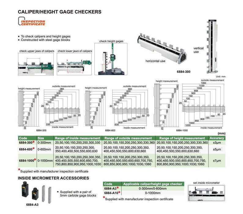 6884 - Caliper/Height Gage Checkers