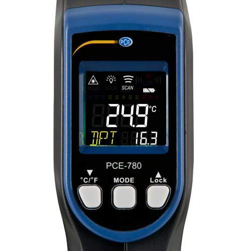 PCE-780 - Θερμόμετρο Υπέρυθρων Laser έως 500 °C με θερμοστοιχείο και υγρασιόμετρο