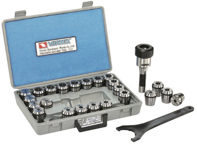 Σετ Vertex V-311 κώνος φρέζας R8 Bridgeport με collets ER σε βαλίτσα και κλειδί σύσφιξης