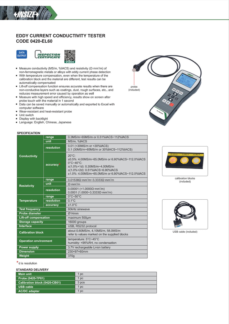 Eddy Current Conductivity Tester