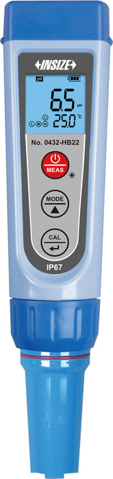 pH meter with built-in probe