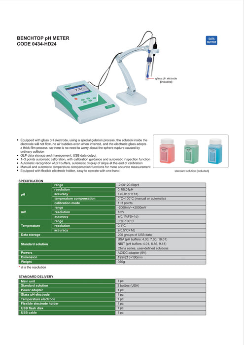 Tabletop pH Meter