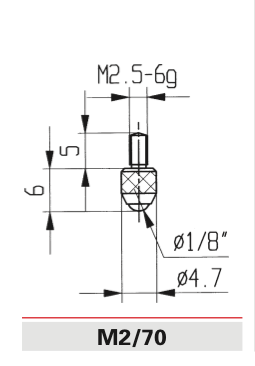 Technical specifications M 2/70 - Ball Contact Points for Dial Indicators