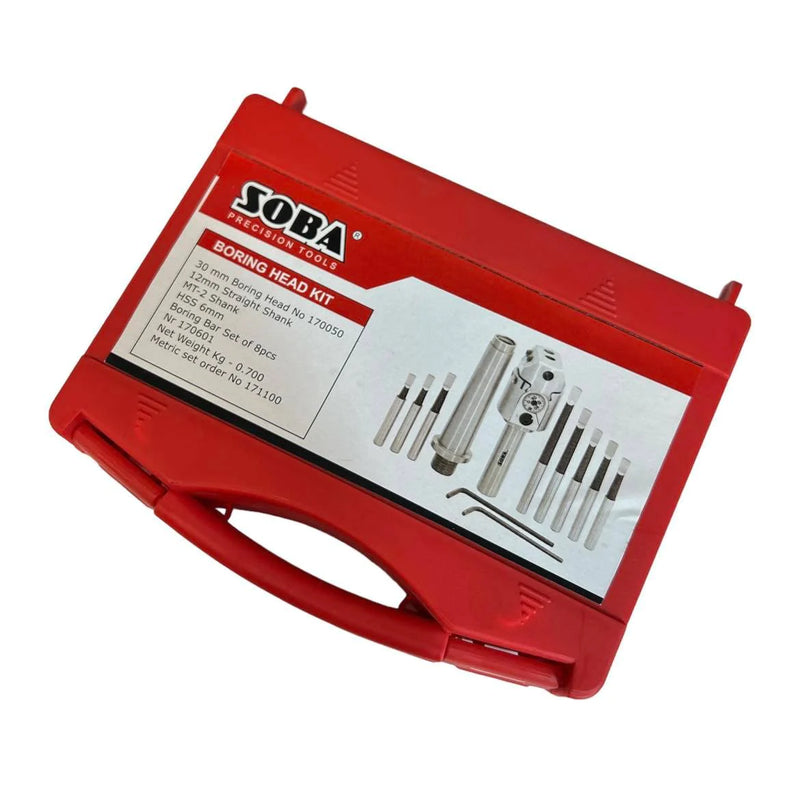Kεφαλές Boring 30mm ΣΕΤ με Κώνο MT2+Φ12 & Κοπτικά HSS Ø6 mm Soba