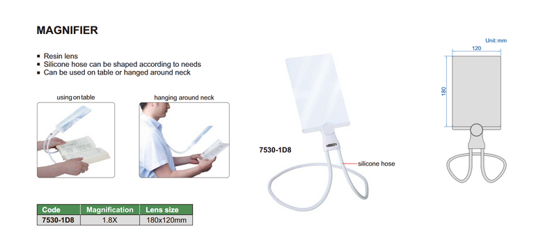 Neck magnifying glass - tabletop