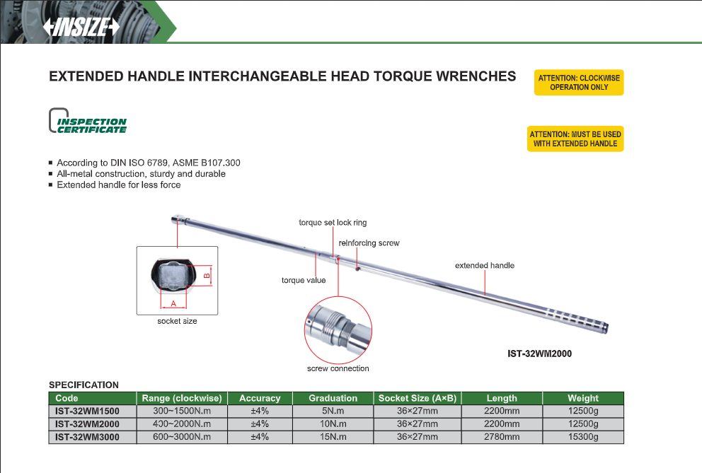 Ροπόκλειδα με μακρυά λαβή - Με δυνατότητα εναλλάξιμων κεφαλών - Για καρέ 36x27mm