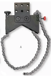 Σύστημα ευθυγράμμισης αξόνων Starrett 668-SET με μεταλλική βάση και αλυσίδες σύσφιξης, μαύρο/γκρι με κόκκινο κοχλία