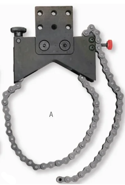 Σύστημα ευθυγράμμισης αξόνων Starrett 668-SET με μεταλλική βάση και αλυσίδες σύσφιξης, μαύρο/γκρι με κόκκινο κοχλία