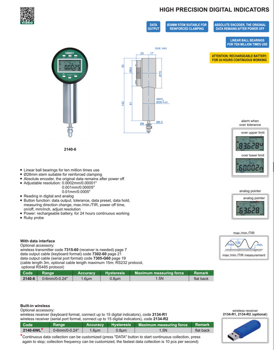 Digital High Precision Dial Indicator - 0.0002mm