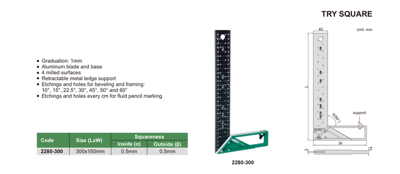 Γωνιά Μαραγκού Αλουμινιου Insize