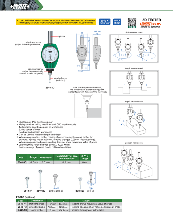3d Tester - Waterproofing IP67 - Shockproof