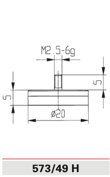 Technical specifications 573/49 H - Carbide Contact Points for Dial Indicators