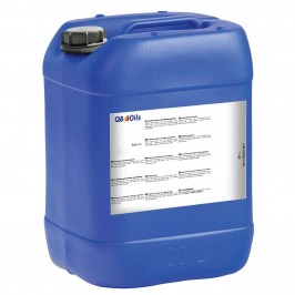 Μπλε πλαστικό δοχείο 20L Q8 Oils λάδι λίπανσης γλιστρών σαπουνέλαιο WAGNER-NS-68 με ετικέτα μπροστά