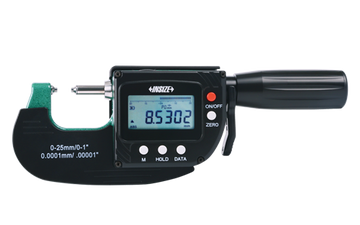 Ψηφιακό μικρόμετρο snap gauge Insize 3359-25 0-25mm με οθόνη LCD και κουμπιά ON/OFF, ZERO, HOLD, DATA