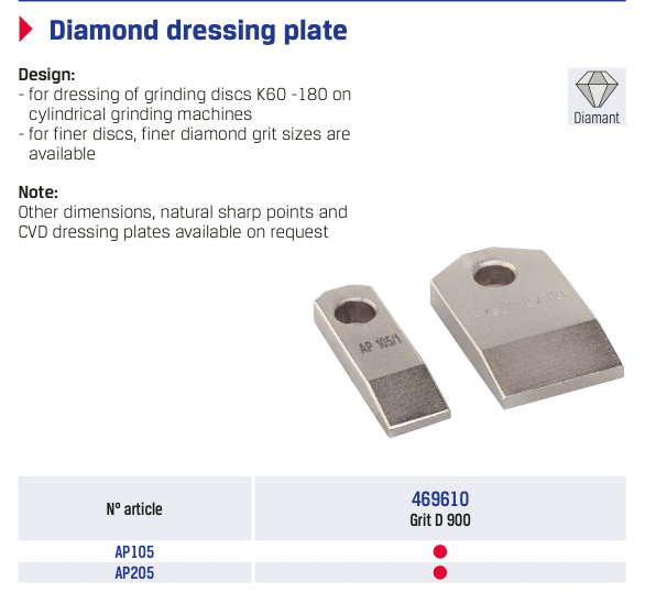 Diamond dressing plate (πλάκα διαμόρφωσης/καθαρισμού) - Image 2