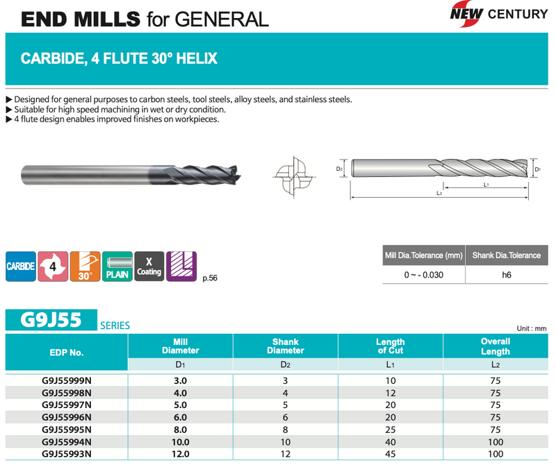 Κονδυλι 4Φτερο Μακρυ Καρβιδίου Επικαλυμμένο new century