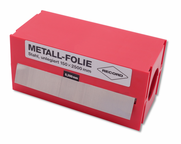 Κόκκινη κασετίνα RECORD METALL-FOLIE με ρολό μεταλλικού φύλλου 150×2500 mm, πάχος 0,200 mm (5159)