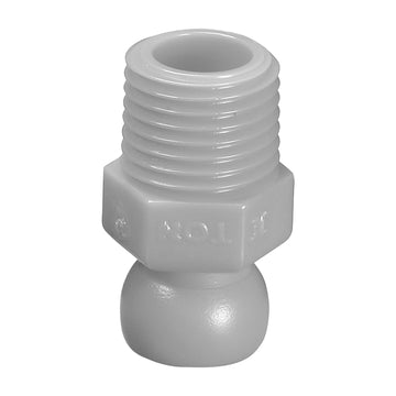 Λευκός πλαστικός σύνδεσμος Jeton 52026A 1/4" NPT για σύστημα σαπουνελαίου 1/4", με σπείρωμα και εξάγωνη βάση