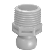 Σύνδεσμος Jeton 53036 σπείρωμα 1/2" για σύστημα 3/8", λευκό πλαστικό ρακόρ με εξάγωνη βάση και σφαιρικό άκρο