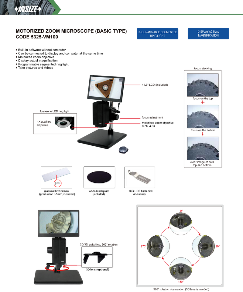 Ψηφιακό Mικροσκόπιο 1080p 10Χ–68.5Χ  Motorised Zoom