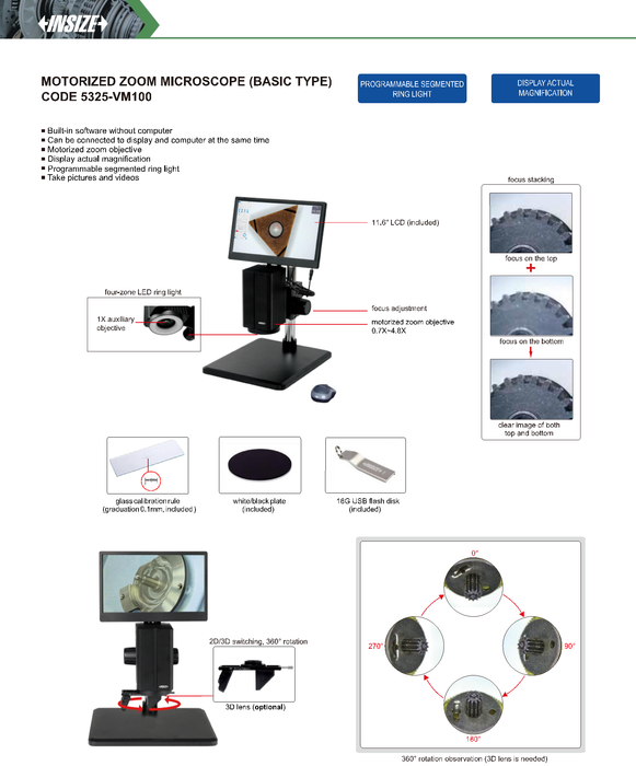 Ψηφιακό Mικροσκόπιο 1080p 10Χ–68.5Χ  Motorised Zoom