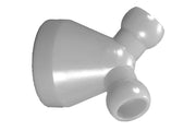 Σύνδεσμος Υ Jeton 54049 1/2” σε 1/4” για σύστημα σαπουνελαίου, λευκό πλαστικό εξάρτημα με 2 στόμια