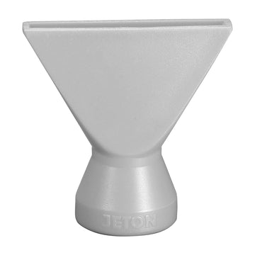 Πλατύ ακροφύσιο Jeton 54050 1-3/4" για σύστημα σαπουνελαίου 1/2", λευκό πλαστικό χωνί με σχισμή εξόδου