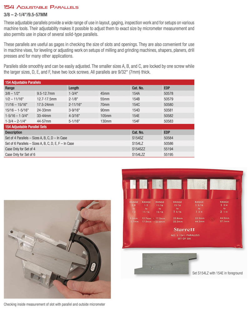 Παράλληλα Πλακίδια Ρυθμιζόμενα Starrett