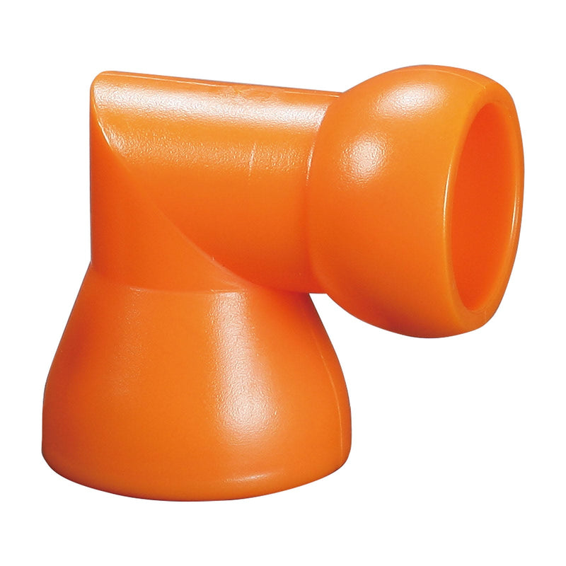 Σύνδεσμος 90° Jeton για σύστημα σαπουνελαίου 1/2", πορτοκαλί πλαστικό εξάρτημα V-64620