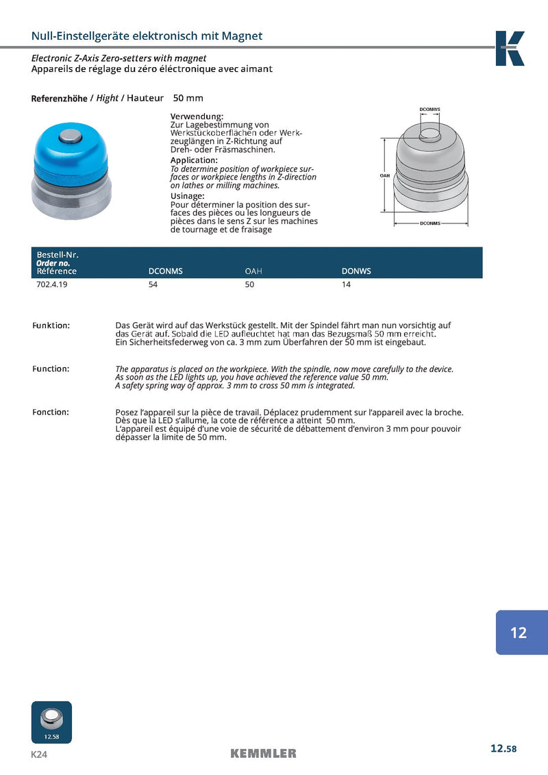 Ηλεκτρονικός μηδενιστής φρέζας Z 50 mm 702.4.19 - Image 3