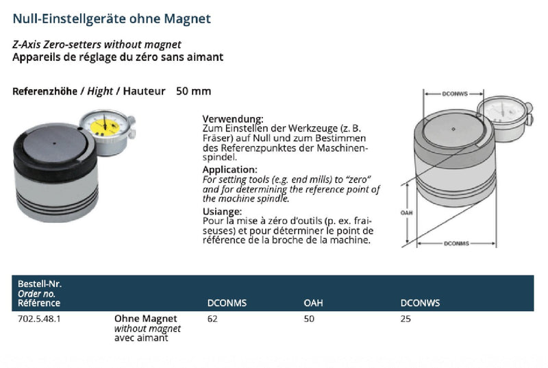 Μηδενιστής φρέζας Z-Axis 50 mm χωρίς μαγνήτη - Image 3
