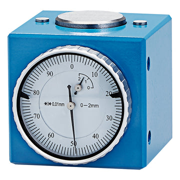 Kemmler 702.5.48.2 zero setter, blue block with analogue dial and 50 mm metal contact surface