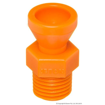 Πορτοκαλί σύνδεσμος σπειρώματος Jeton 1/4" BSPT (R) V-82029 για σύστημα σαπουνελαίου, με εξάγωνη βάση και αρσενικό σπείρωμα
