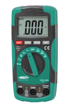 Ψηφιακό πολύμετρο Insize 9216-F520 με μεγάλη οθόνη LCD, περιστροφικό επιλογέα και πράσινο-μαύρο περίβλημα