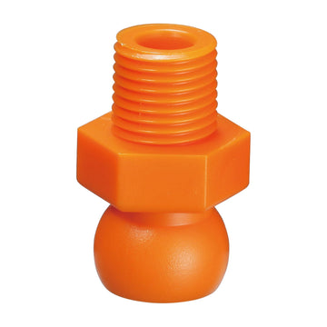 Σύνδεσμος Jeton V-83026 με σπείρωμα 1/4" για σύστημα σαπουνελαίου 3/8", πορτοκαλί πλαστικός με εξάγωνο σώμα