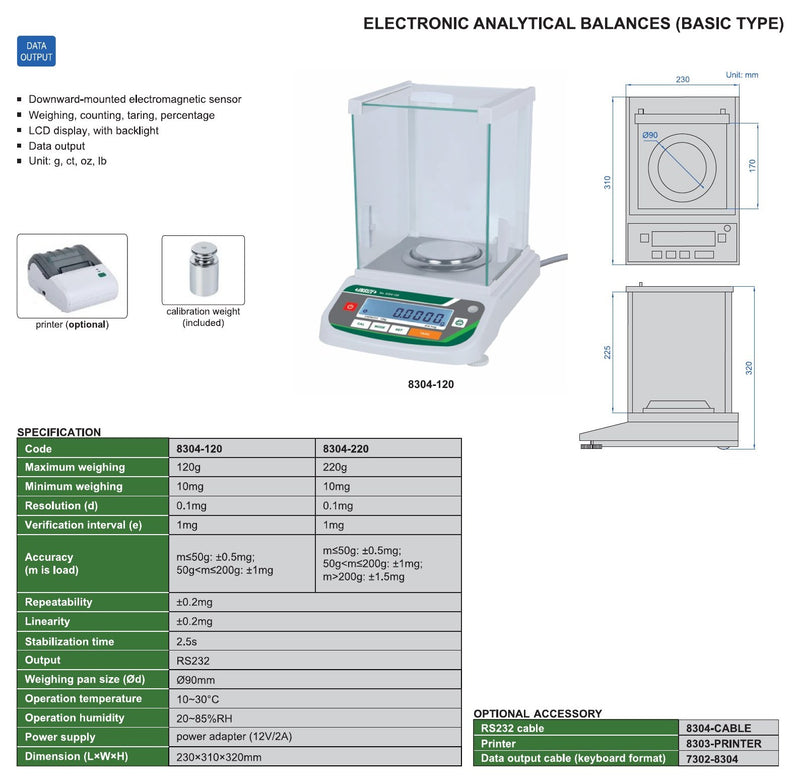 Τεχνικά χαρακτηριστικά 8303-PRINTER - Εκτυπωτής για ζυγούς ακριβείας