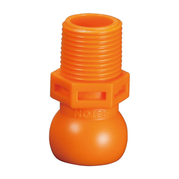 Jeton V-84046 σπείρωμα 3/8" για σύστημα σαπουνελαίου 1/2", πορτοκαλί πλαστικό ρακόρ με εξωτερικό σπείρωμα