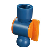 Διακόπτης Jeton V-84724 1/2" με θηλυκό σπείρωμα, μπλε σώμα και πορτοκαλί μοχλό για σαπουνέλαιο