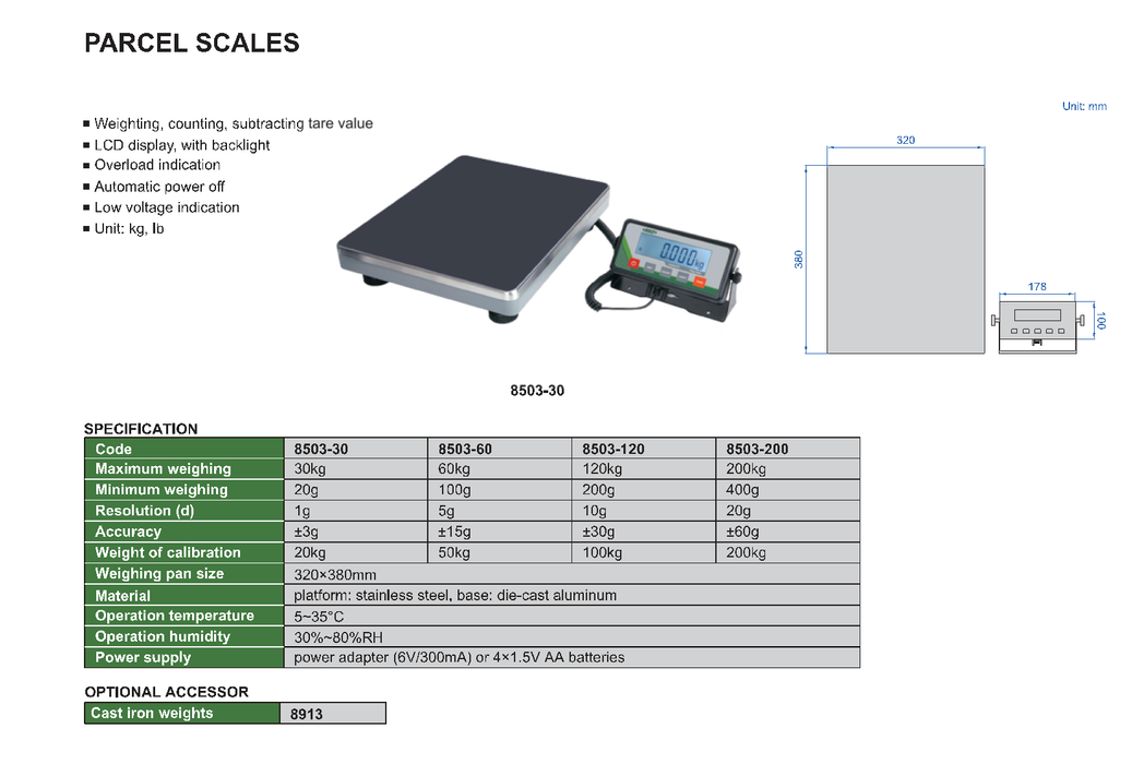 Ζυγός ακριβείας έως 200 kg