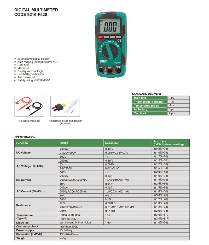 Πολύμετρο Insize