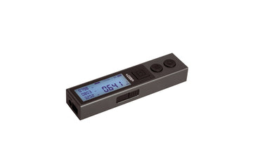 Mini αποστασιόμετρο laser Insize 9565-E40 0-40 m με Bluetooth, γκρι σώμα και φωτιζόμενη οθόνη LCD