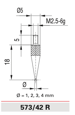 Technical specifications 573/42 R - Ruby Contact Points for Dial Indicators