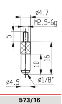 Technical specifications 573/16 - Contact Points for Dial Indicators