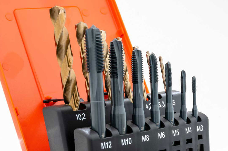 Σετ Κολαουζα Μηχανής HSSE - VAP (Co 5%) + Τρυπάνια | (M3-M12) - ΙΝΟΧ - VAP Baer