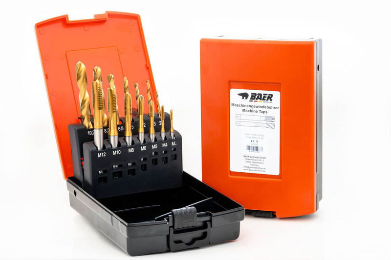 Σετ Κολαουζα Μηχανής HSSE (Co 5%) + Τρυπάνια  | (M3-M12) - TiN Coated Baer