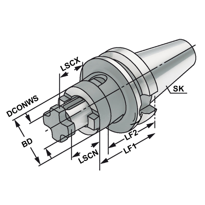 Κώνος BT Φρεζοκεφαλής και Shell End Mill (Combi της Kemmler) - Image 2